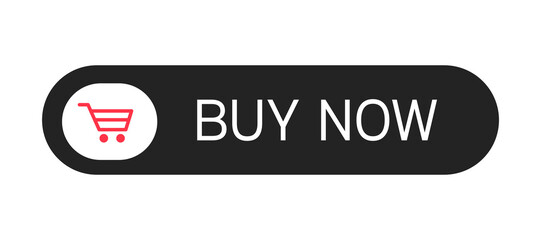 Poster - black button with text buy now isolated on white background. vector illustration.
