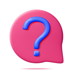 Poster - 3d speech bubble with question mark