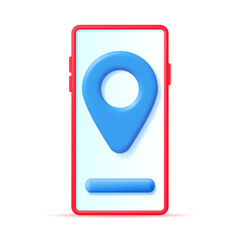 Poster - 3D Location Map Pin in Smartphone