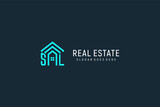 Fototapeta  - Initial letter SL roof logo real estate with creative and modern logo style