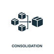 Consolidation icon. Monochrome simple line Shipping icon for templates, web design and infographics