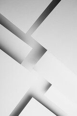Poster - white abstract geometric background with white paper sheets soar as spaces in glow with triangles, c