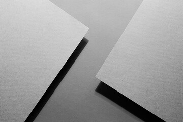 Poster - graphite grey abstract textured geometric background with fly inclined rectangle paper sheets with c