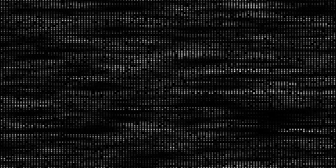 Wall Mural - Abstract background with white dots. Grid of dots on black background. The flow of scientific data in cyberspace. Big data visualization. Vector illustration.