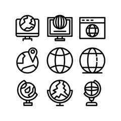 globe icon or logo isolated sign symbol vector illustration - high quality black style vector icons
