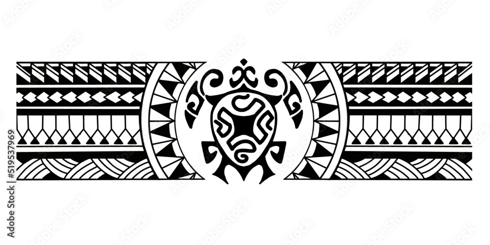 Samoan Patterns Border Polynesian border tattoo design. Pattern aboriginal samoan. Black and ...