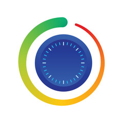 Aufkleber - Gauge button vector illustration. Analogue regulator symbol in graphic design.