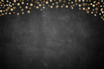 Wall Mural - blackboard and chalk board, dark and black background with golden star