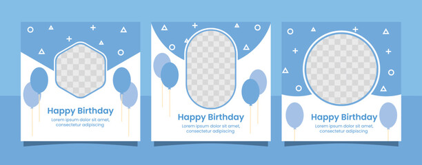 Birthday concept banner social media post template