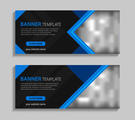 Aufkleber - abstract horizontal banner template design. web banner vector design with place for pictures. vector