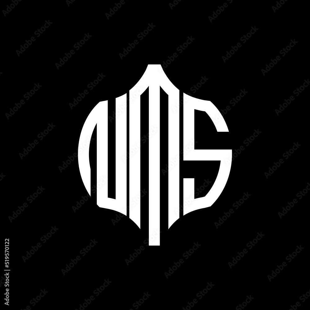 Nms Letter Logo Nms Best Black Background Vector Image Nms Monogram