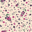 Hand draw violet flowers. Colorful seamless pattern with lilac flowers