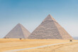 A view of the pyramids at Giza, Egypt
