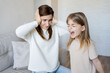 © Julija - Scolding, yelling child, conflict in family.