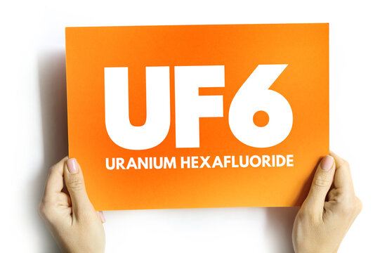 UF6 - uranium hexafluoride acronym on card, technology concept background