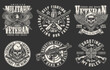 Military set logotype vintage monochrome