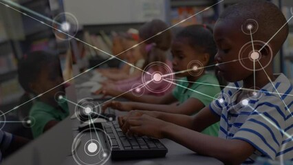 Poster - Animation of network of connections over diverse schoolchildren using computers