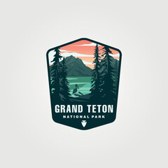 Wall Mural - vector of grand teton national park logo symbol illustration design, united states national park collection