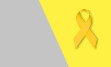 Sarcoma Bone Cancer Ribbon Awareness With Yellow Bow For Childhood Cancer Awareness, Cholangiocarcinoma, Gallbladder Cancer, World Suicide Prevention Day