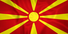 Illustration Waving State Flag Of North Macedonia