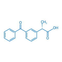 Canvas Print - chemical structure of Dexketoprofen (C16H14O3)