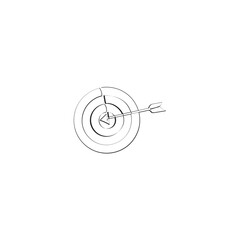 Fototapete - Hand drawn arrow and right on target illustration icon vector