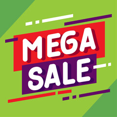 Canvas Print - mega sale green marketing banner