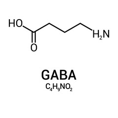 Canvas Print - chemical structure of γ-Aminobutyric acid or GABA (C4H9NO2)