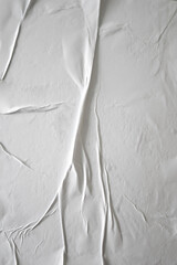Aufkleber - Blank white glued paper for poster texture overlay. Crumpled and wrinkled pattern for background. Matted wet paper for mockup posters, flyer,  brochure, and banner design