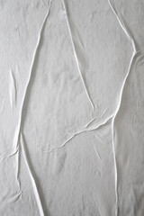 Aufkleber - Blank white glued paper for poster texture overlay. Crumpled and wrinkled pattern for background. Matted wet paper for mockup posters, flyer,  brochure, and banner design