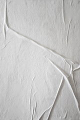 Aufkleber - Blank white glued paper for poster texture overlay. Crumpled and wrinkled pattern for background. Matted wet paper for mockup posters, flyer,  brochure, and banner design