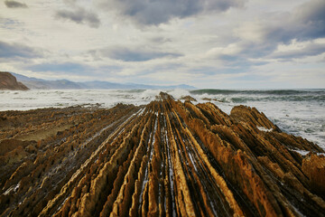 Poster - Famous flysch of Zumaia, Basque Country, Spain