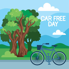 Poster - car free day lettering