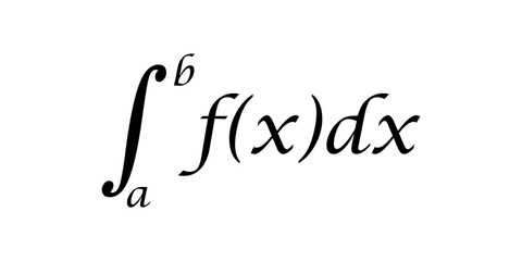 Integral of function symbol mathematics vector illustration isolated on white background