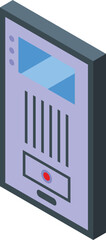 Poster - Entrance intercom icon isometric vector. Video door. Camera system