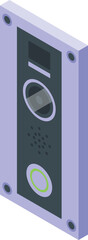 Poster - Wall intercom icon isometric vector. Door camera. System security