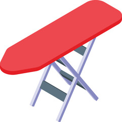 Poster - Red ironing board icon isometric vector. Home iron. Wash machine
