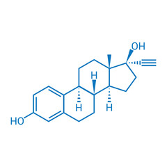 Sticker - chemical structure of mestranol (C21H26O2)