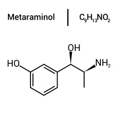 Sticker - chemical structure of Metaraminol (C9H13NO2)