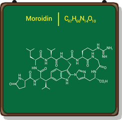 Sticker - chemical structure of Moroidin (C47H66N14O10)