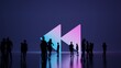 © Destrosvet - 3d rendering people in front of symbol of rewind on background