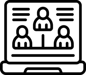 Poster - Laptop online lesson icon outline vector. Learn plan. Private school