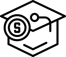 Poster - Online graduation icon outline vector. Lesson school. Class learn