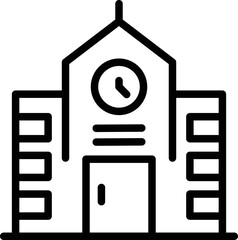Poster - University building icon outline vector. Online learn. Lesson learn