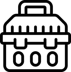 Poster - Hammer box icon outline vector. Open kit. Case crate