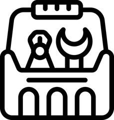 Poster - Work box icon outline vector. Toolkit open. Hammer repair