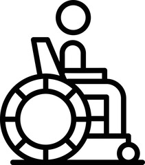 Canvas Print - Man in wheelchair icon outline vector. Social care. Human patient