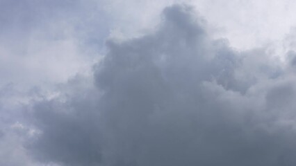 Wall Mural - cloudy rainy overlay sky video background. 4k time lapse of textured grey clouds flying overhead in 
