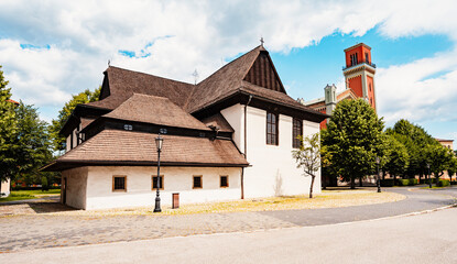 The Church of the Holy Trinity, or the wooden articular church in Kezmarok and lutheran tower. Kezmarok is a town in the Spis region of eastern Slovakia. Unesco