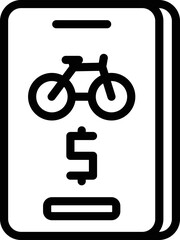Poster - Pay bike online icon outline vector. City rent. Smart transport